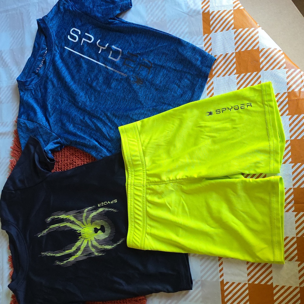 Spyder Kids Neon Green and Blue Outfit Set